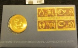 1972 American Revolution Bicentennial Commemorative Medal in cover.