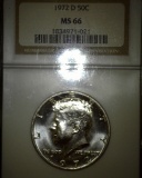 1972 D Kennedy Half Dollar, NGC slabbed MS 66.