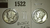 1924 D & 25 D Mercury Dimes, Better dates.