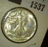 1943 P Walking Liberty Half Dollar, Nice high grade.