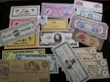 (18) different pieces of Funny Money Scrip including some Elvis Presley notes.