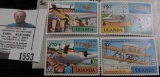 Uganda Set Scott # 211-214. Mint, not hinged Postage Stamps.