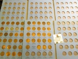 Empty blue Whitman folder for Dimes (does include one foreign coin) & a bunch of Lincoln Cents poked