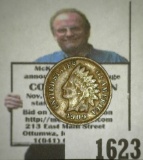 1909 P High Grade Indian Head Cent with a full Liberty.