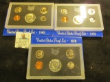 1968 S, 69 S,. & 70 S U.S. Silver Proof Sets, original as issued.