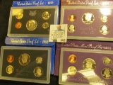 1970 S, 83 S, 84 S, & 93 S U.S. Silver Proof Sets, original as issued.