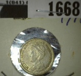 1918 Netherlands Silver 10 Cent Piece. EF.
