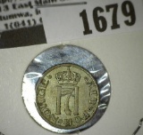 1916 Norway Silver 10 Ore, Y-38.