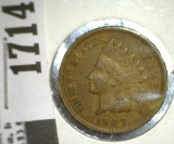 1907 Indian Head Cent, nice original high grade.