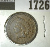 1891 Indian Head Cent, nice original high grade.