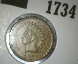 1901 Indian Head Cent, nice original high grade, lots of luster under those brown fields.