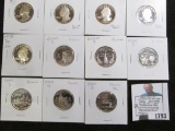 (11) different Silver Proof Washington Quarters dating 1992S - 2001 S.