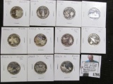 (11) different Silver Proof Washington Quarters dating 2000S - 2003 S.