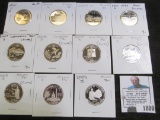 (11) different Silver Proof Washington Quarters dating 2004S - 2009 S.