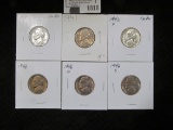 1940 P, 41 P, 42 P Silver, 46P, D, & S Jefferson Nickels. All Choice to Gem BU.