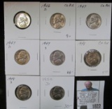 1943 D Silver, 46 D, 47 P, D, S, 48 P, D, & 50 D Jefferson Nickels. All Choice to Gem BU.
