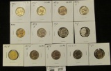 1945 P & D Silver, 50 D, 52 S, 53 P, D, S, 54 P, D, S, 55 D, 2002 S, & 2011 S Jefferson Nickels, all