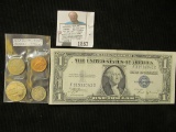 1928 P Standing Liberty Silver Quarter; 1925 P Cent; 1935 P Mercury Dime, 1925 P Buffalo Nickel; & S