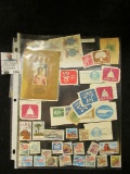 Mini-Souvenir Stamp Sheet 1477-1510 Russia; & (46) miscellaneous U.S. Stamps in a plastic page.