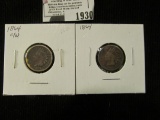(2) 1864 Indian Head Type Cents. G/Vg