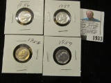 1956,1957,1958,1959 Silver Proof Rosevelt Dimes.