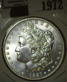 1887 P Morgan Silver Dollar, very Bright and Flashy.