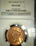 1855 U.S. Large Cent, NGC slabbed 