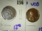 1909 Indian head cent and 1909 P VDB wheat cent