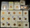 Lincoln memorial and wheat cent lot includes off center Lincoln memorial cent,  some graded proof me