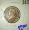 1828 Classic head half cent with a rotated reverse