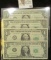 (4) crisp uncirculated series of 1963-B one dollar Barr notes that also happen to be star notes