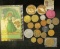 1909 Irish Post Card and twenty various tokens and medals. 