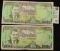 Jan.1, 1994 & Jan. 15, 2002 Bank of Jamaica $100 Banknotes.
