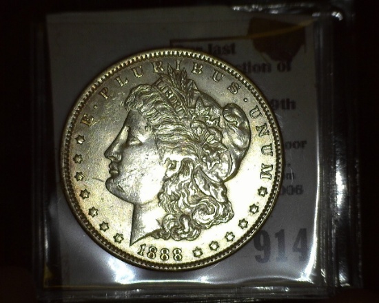 1888 P Morgan Silver Dollar, High grade.