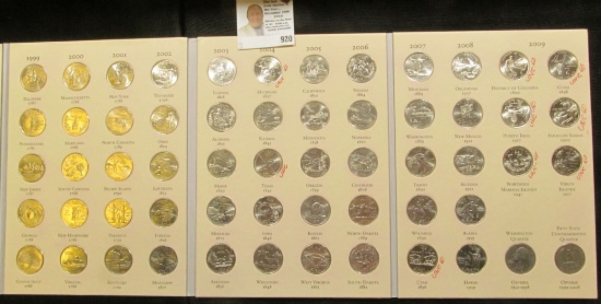 1999-2008 Fifty States Quarters & 2009 D.C. & U.S. Territory Quarters in a Littleton Coin Co. album.