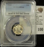 1944 P Mercury Dime PCGS Slabbed MS 66