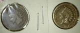 1863-CN and 1865 Indian head cents