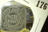 Scottish communion token from Kirdbrightstone dated 1803 catalog number d-202