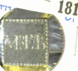 1782 Scottish communion token from Inverkething catalog number d-494