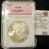 1900-O Morgan silver dollar graded 