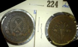 1837 Canadian half penny bank token and Lower Canada bank token