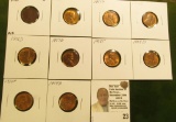 1909 P Fine & 1951P, D, 55D, 56D, 57D, 58P, D, 59P, & D High Grade Lincoln Cents.