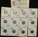 Upgrade world war steel cents lot, (15 pcs.)