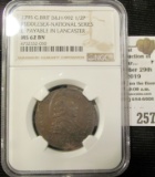 1795 British Condor Halfpenny token, NGC slabbed 