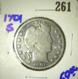 1901-S Barber half dollar