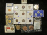 small coin collection includes a 1965 quarter from a special mint set graded sp 67, 10 nickel set in