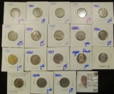 Nickel lovers lot includes 1882 shield nickel, v nickels including some better dates, Buffalo nickel