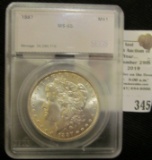 1887 P Morgan silver dollar graded 