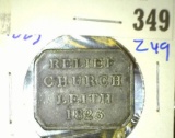 Scottish communion token from the town of Leith dated 1823- catalog number d-588