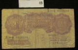 Bank of England Ten Shillings Banknote, circulated.